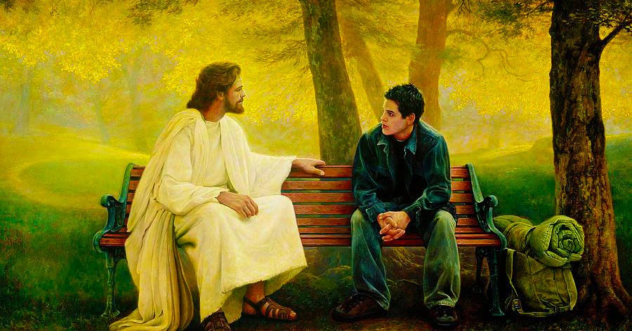 Young Man Talking With Jesus